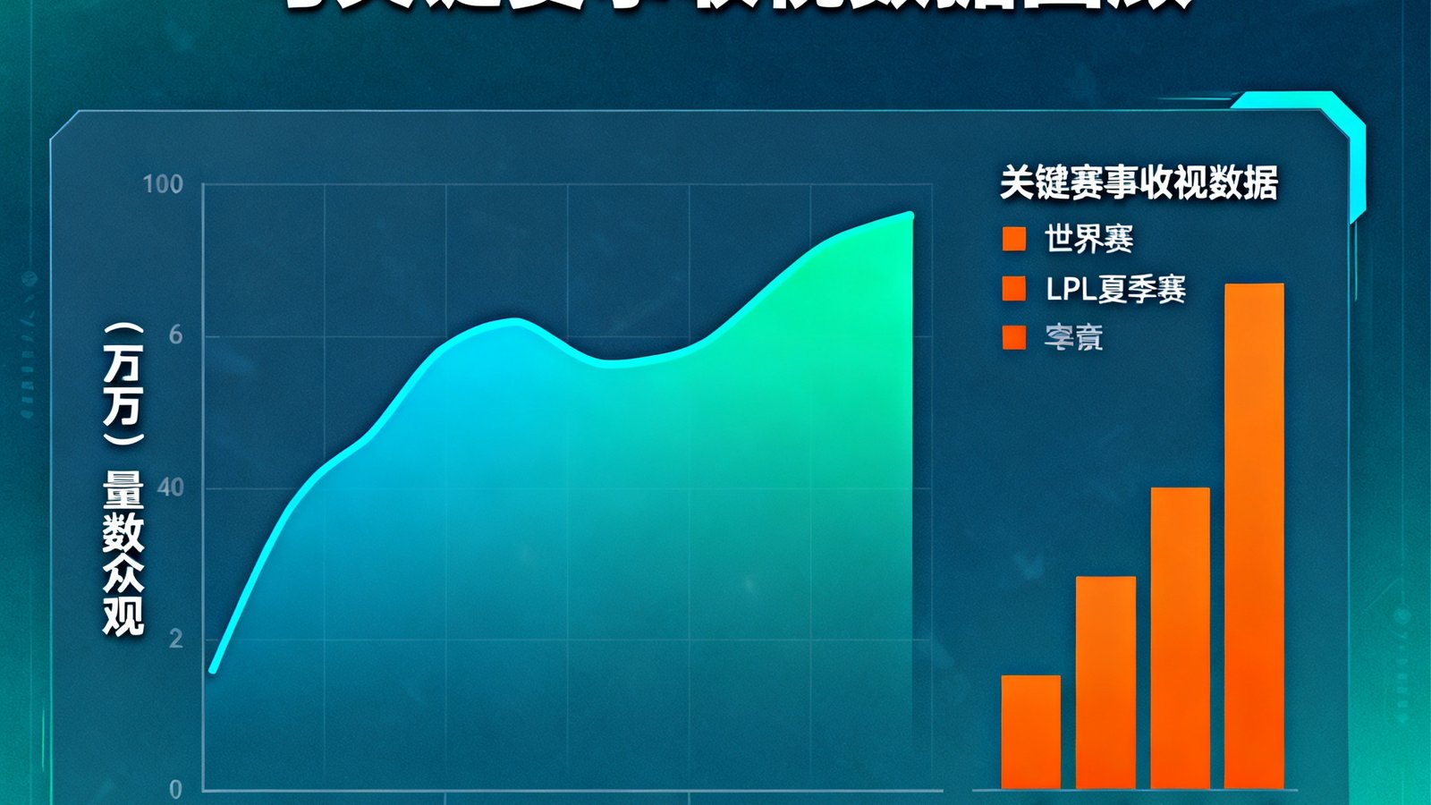 一张数据可视化年度回顾图，显示2024年全球电竞观众增长曲线和关键赛事收视数据。